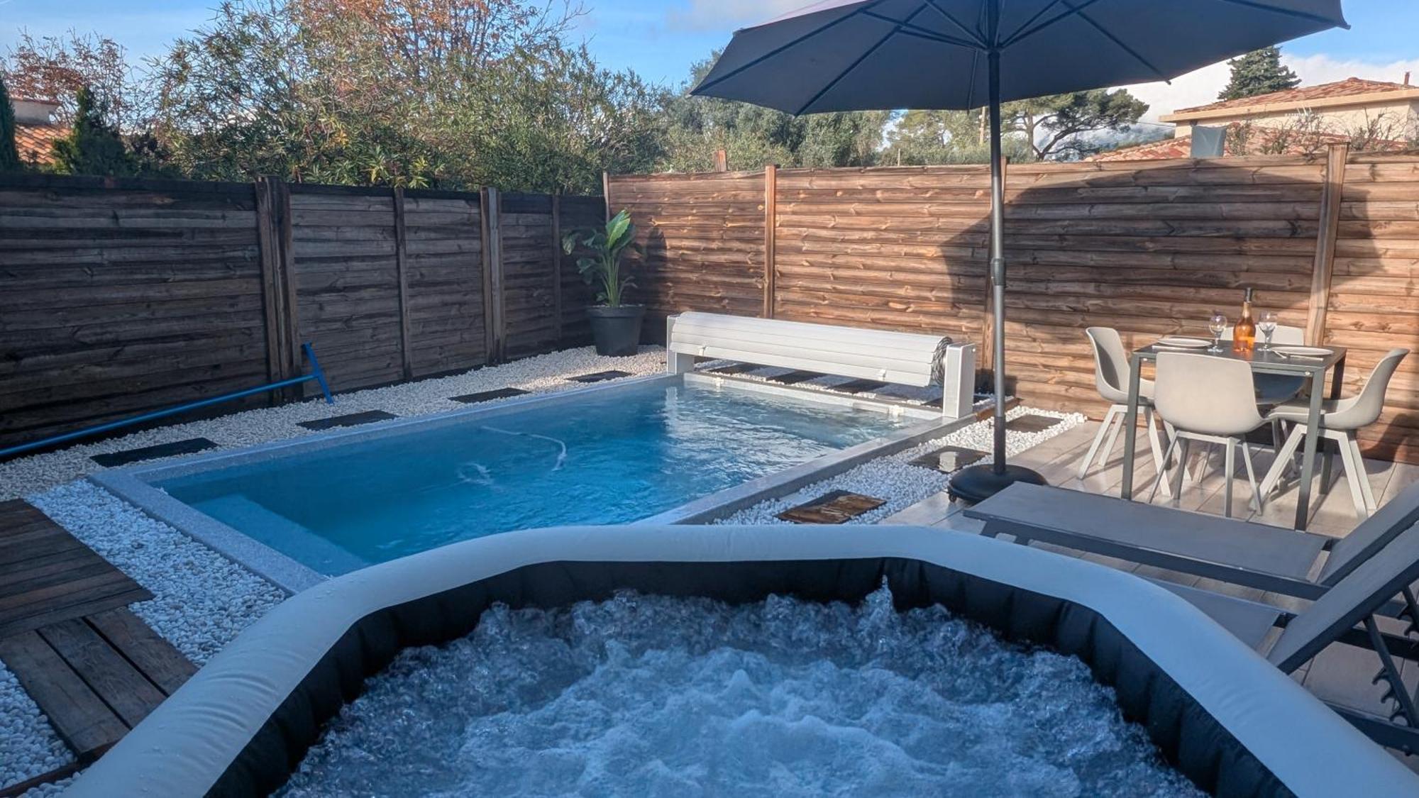 Appartement Luxe Avec Piscine Chauffee & Jacuzzi Prive - Cote D'Azur Roquefort-les-Pins Εξωτερικό φωτογραφία